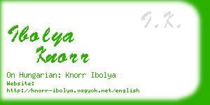 ibolya knorr business card